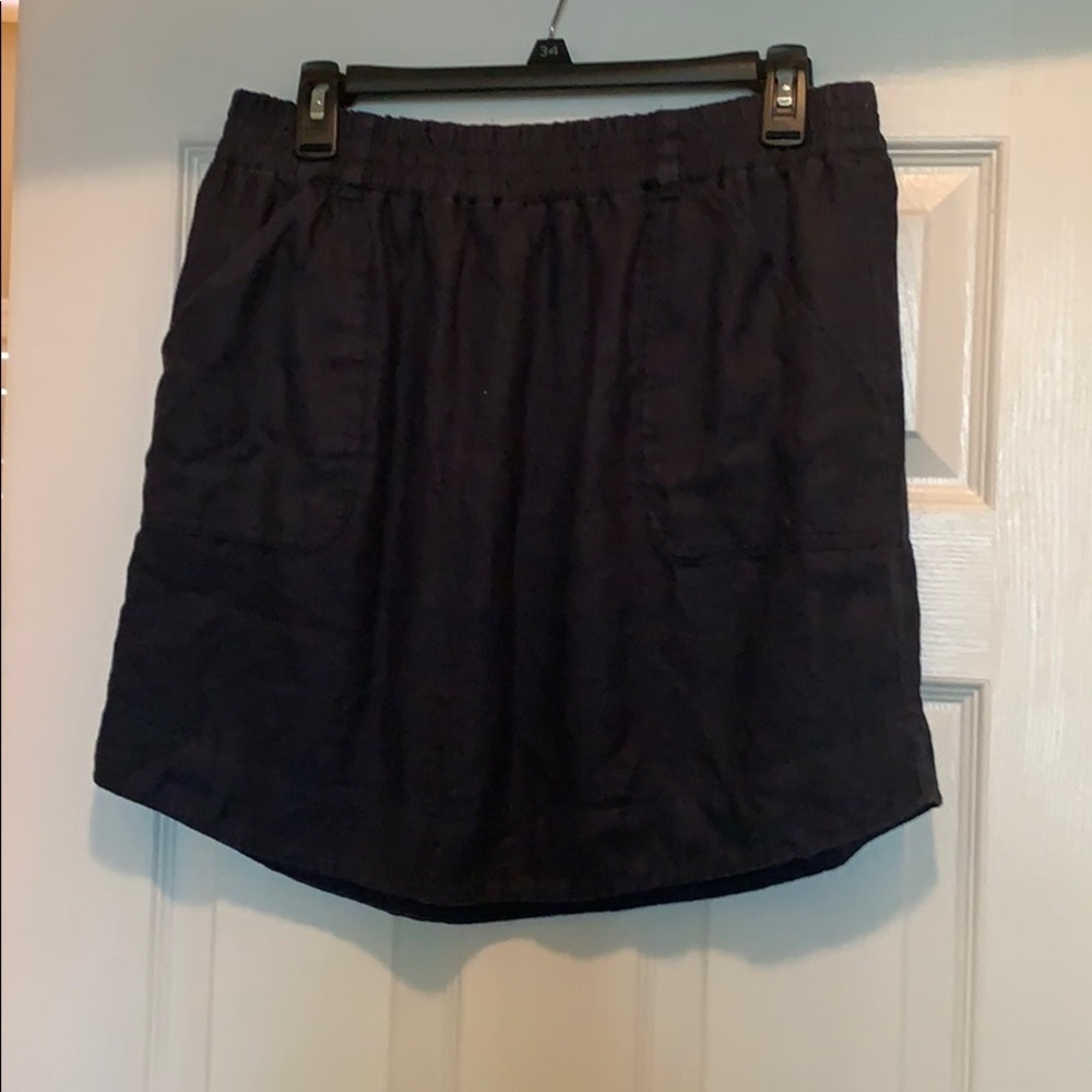 Lift navy linen mini skirt